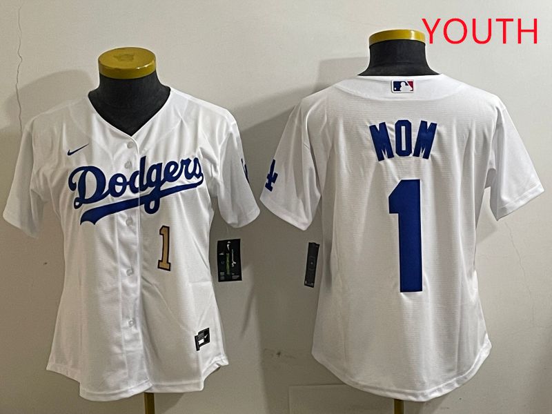 Youth Los Angeles Dodgers 1 Mom White Game 2025 Nike MLB Jersey style 3